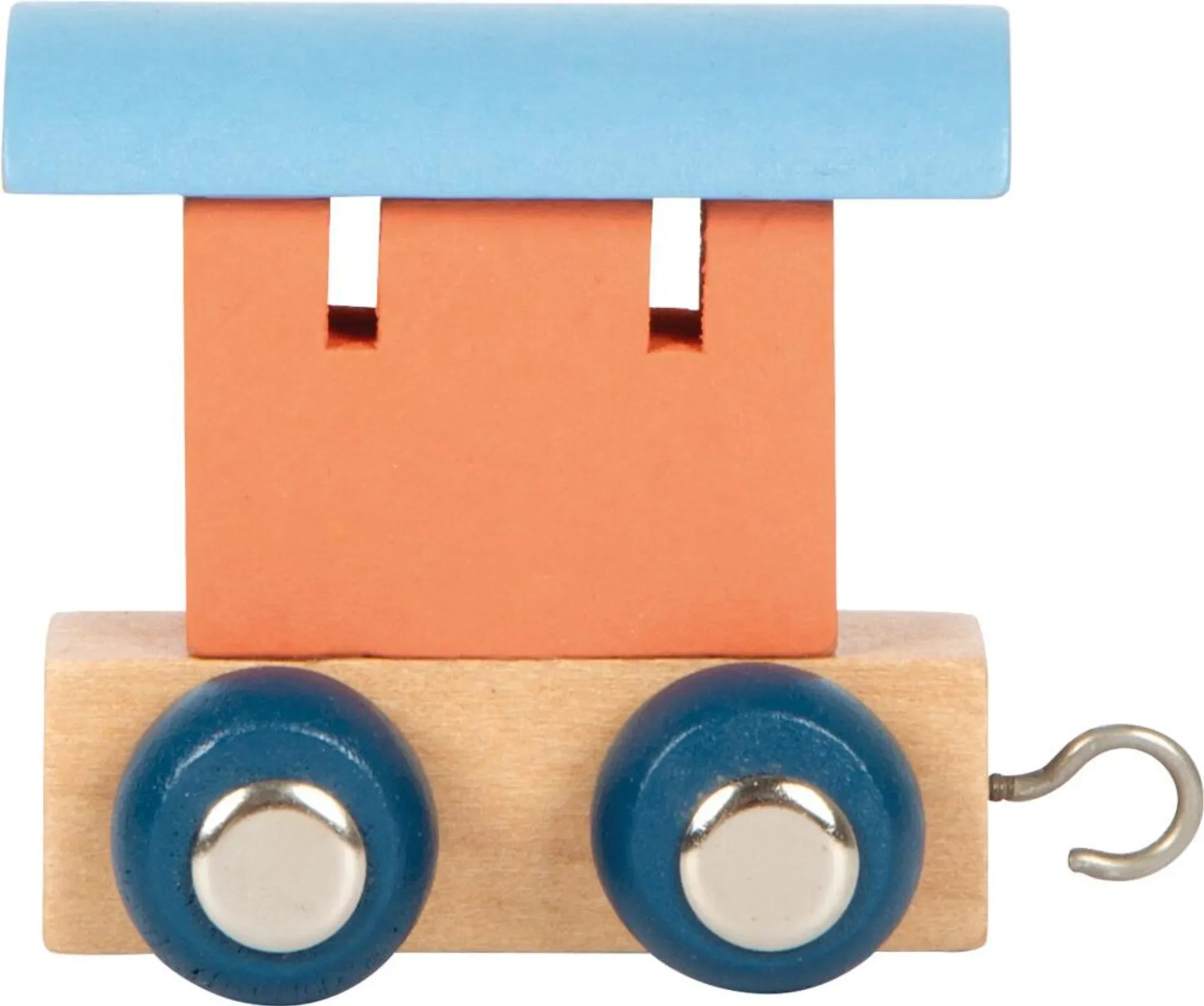 Small Foot Holz-Buchstabenzug „Polar Wagon“ – Lachsrosa / Blau