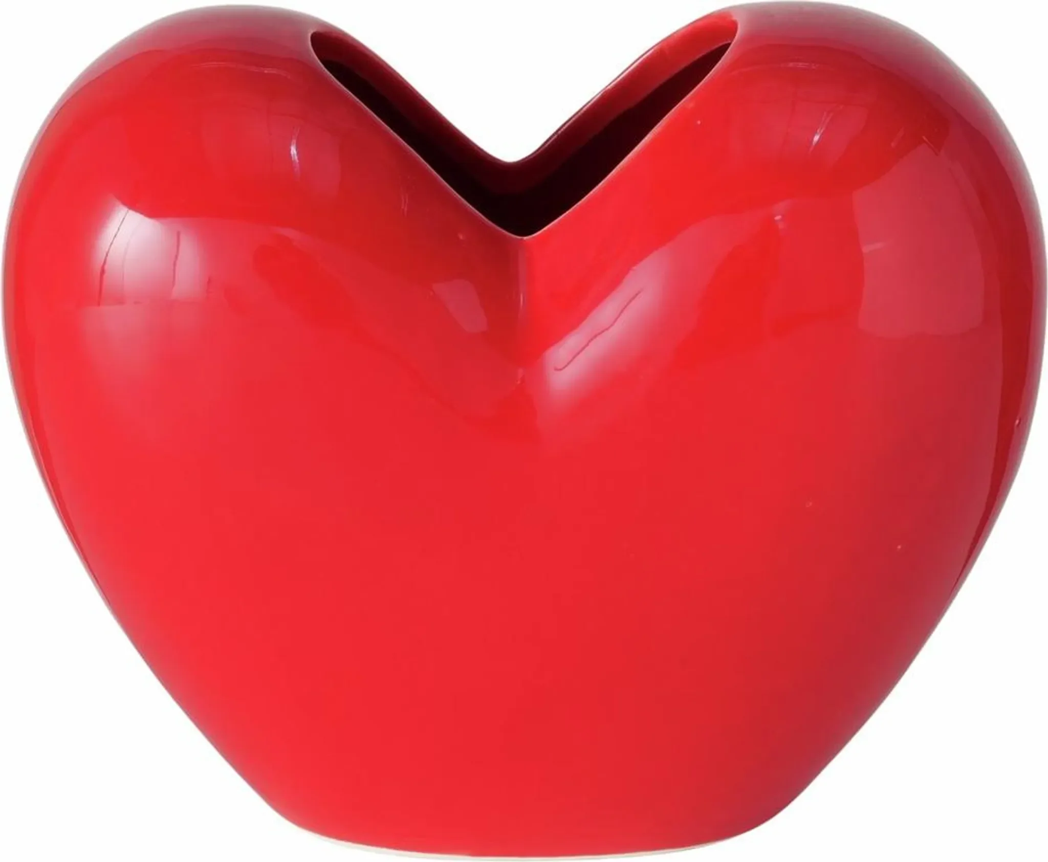 Boltze Home Herz-Vase – Porzellan, Rot, 15 cm