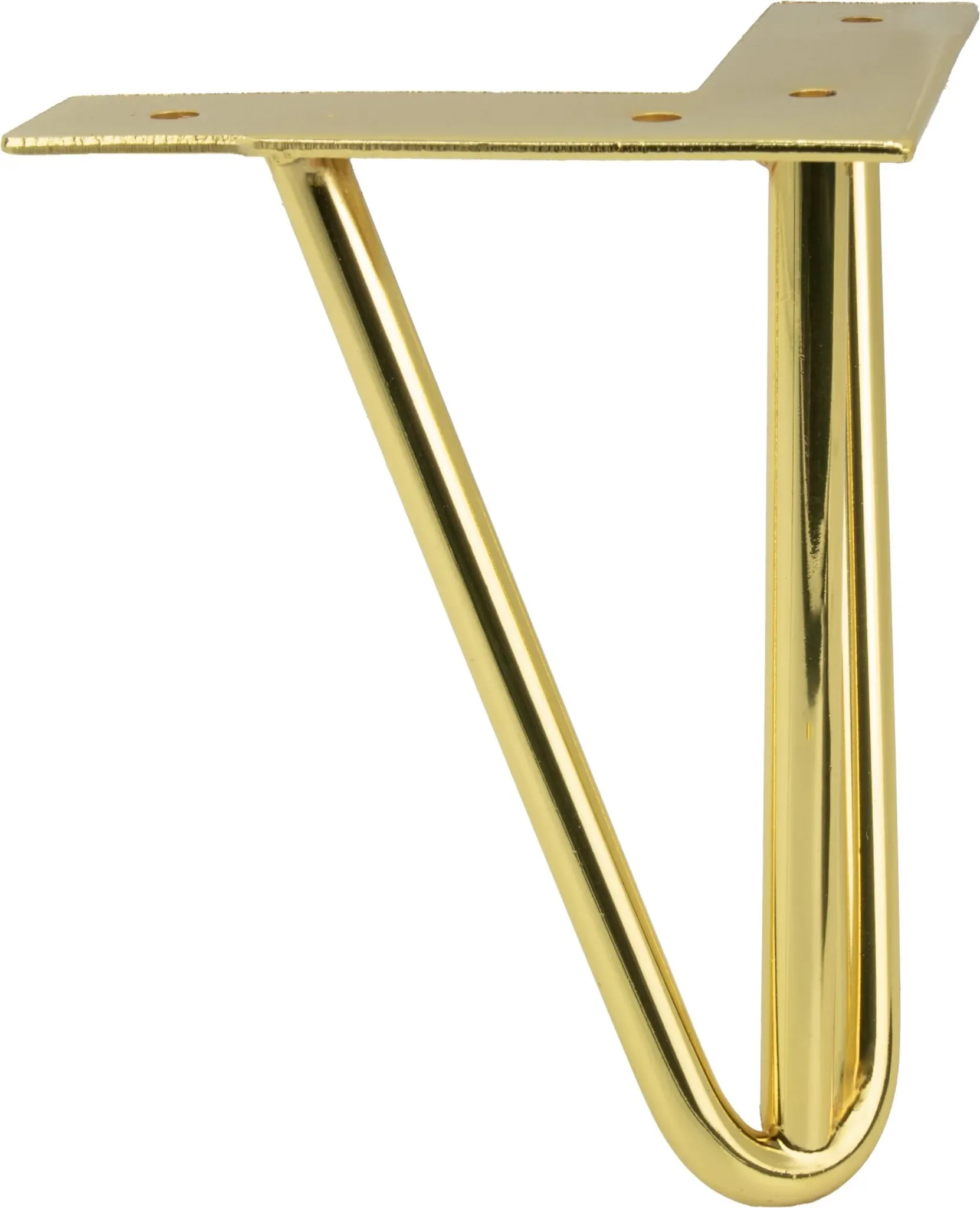 Möbelbein Hairpin – 15 cm hoch, 3 Stangen, goldfarbig verchromt | P000000