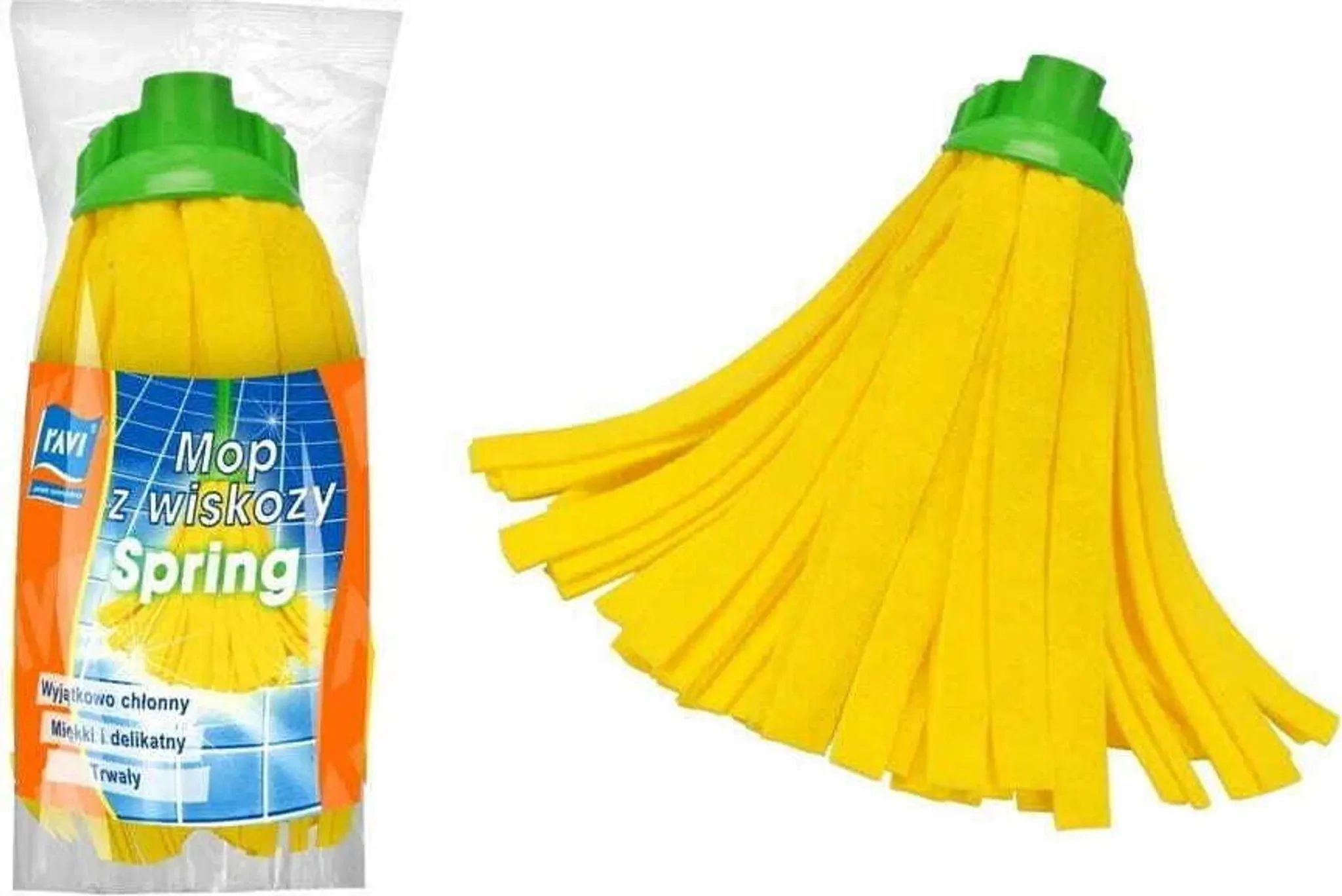 Viskose-Mopp-Einsatz gelb gestreift – Super saugfähig und hygienisch sauber