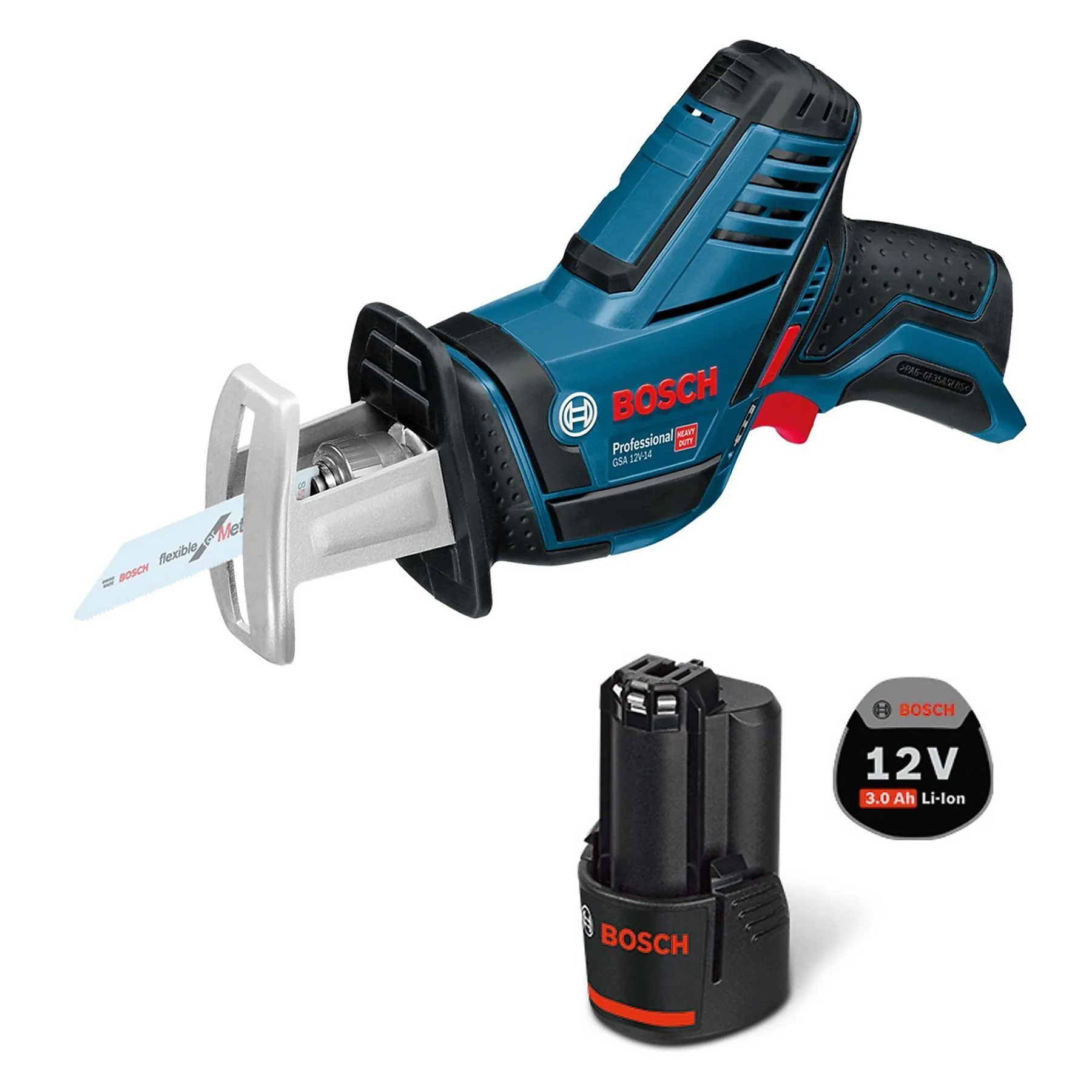 Bosch GSA 12V-14 Akku Säbelsäge mit 1x 3 Ah Akku