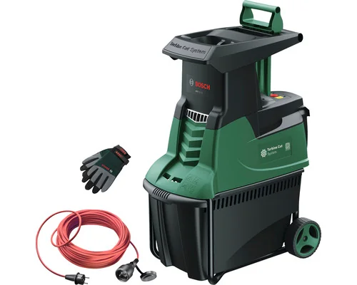 BOSCH AXT 25 TC Turbinenhäcksler mit Handschuhen und 25 m Kabel