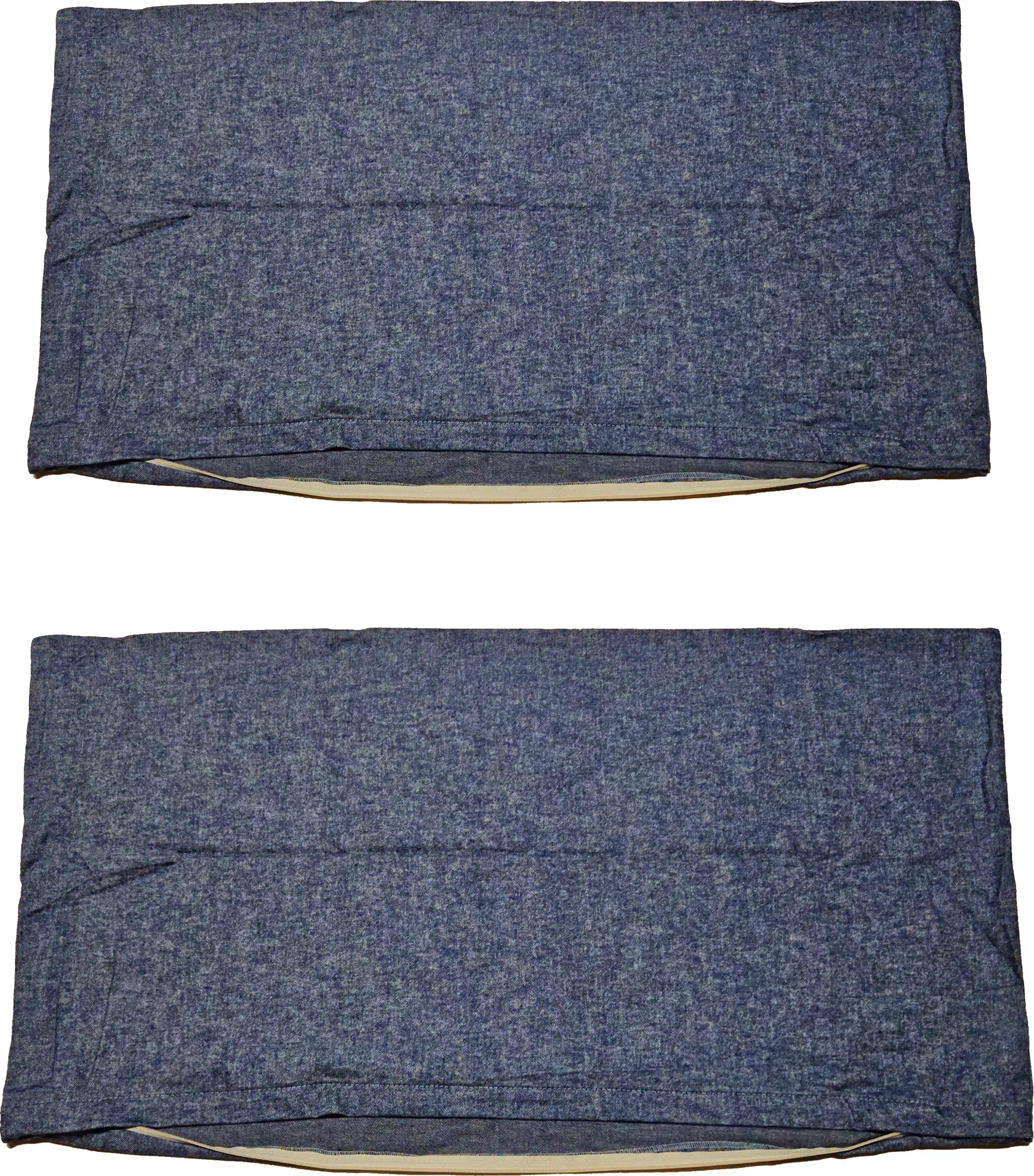 2er Set Kissenbezüge 40×80 cm – Blau Uni, 100 % Baumwolle, mit Reißverschluss