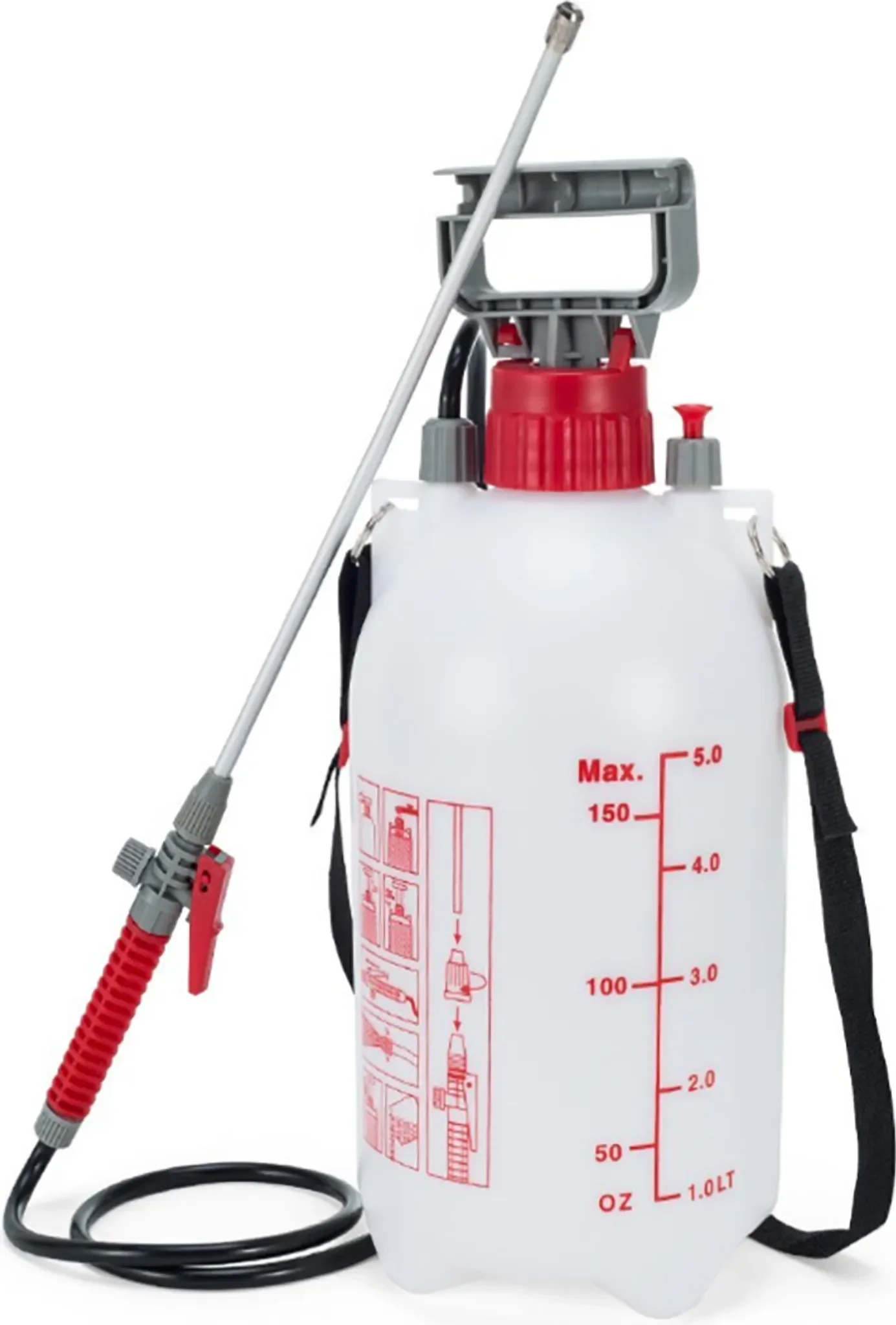 Drucksprüher 5 L – Gartenspritze, Pflanzensprüher & Unkrautspritze mit Lanze und Tragegurt