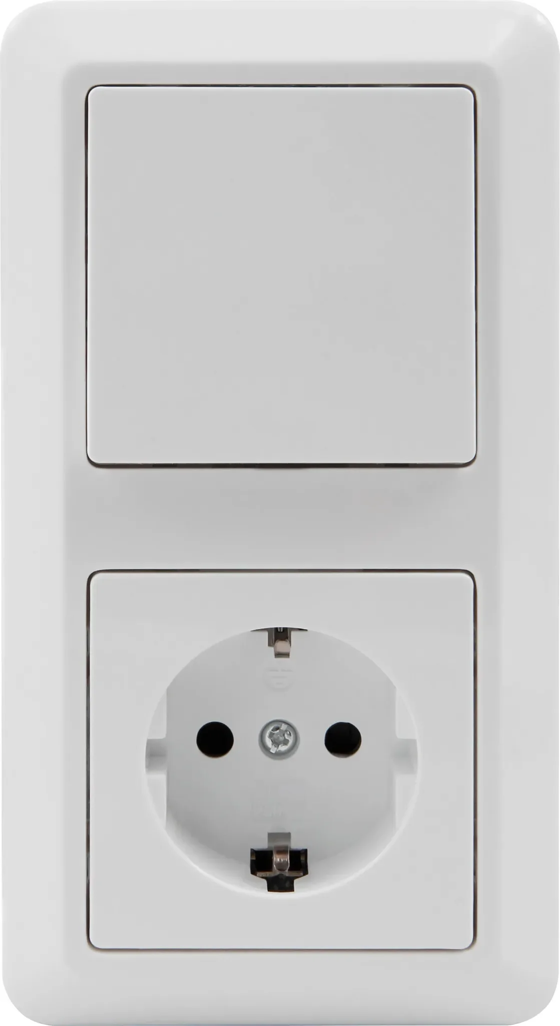 McPower CUP Schalter- und Steckdosen-Set 3-teilig – „Tür 2-fach“, Weiß, Poliert