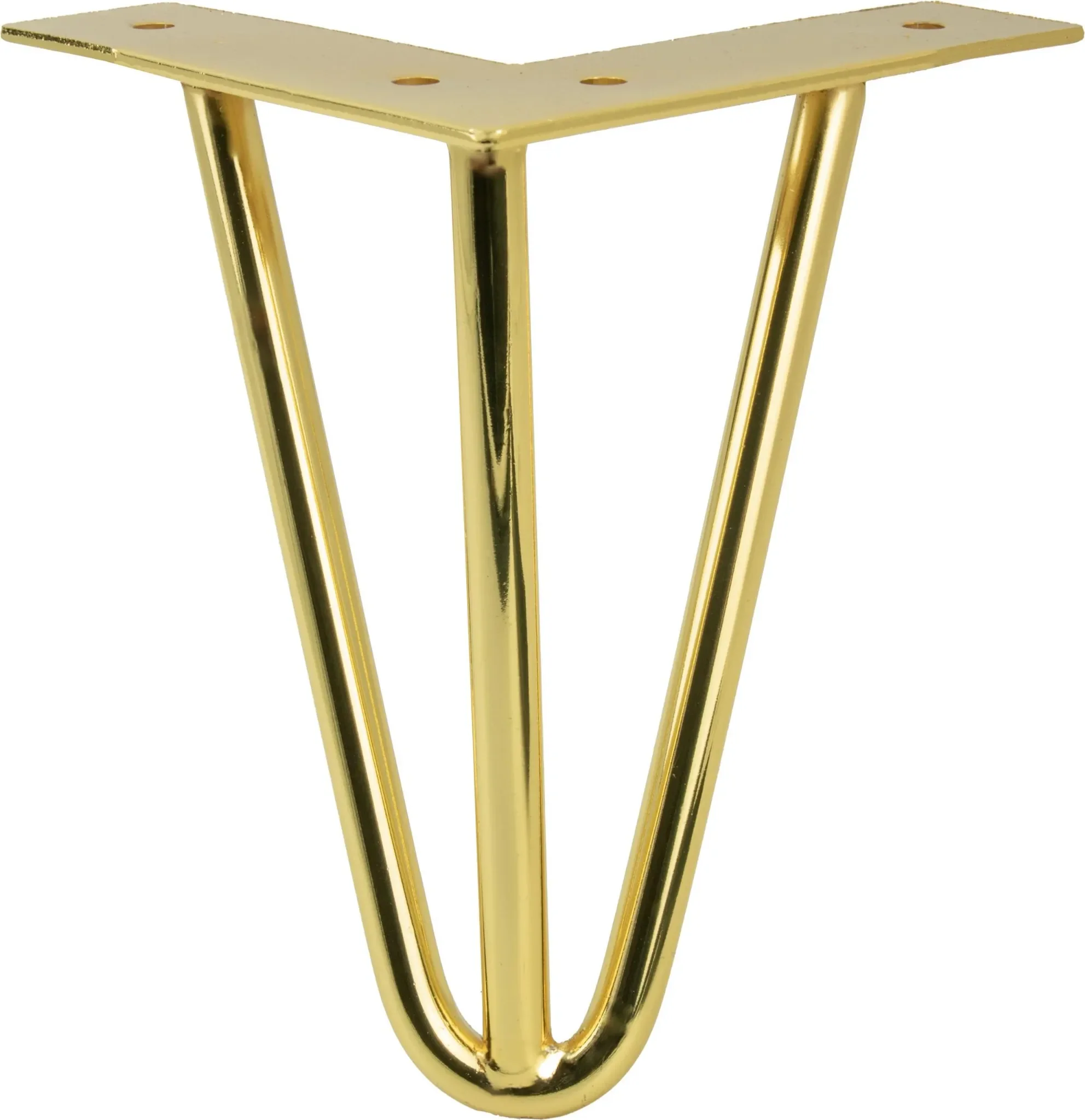 Möbelbein Hairpin – 15 cm hoch, 3 Stangen, goldfarbig verchromt | P000000