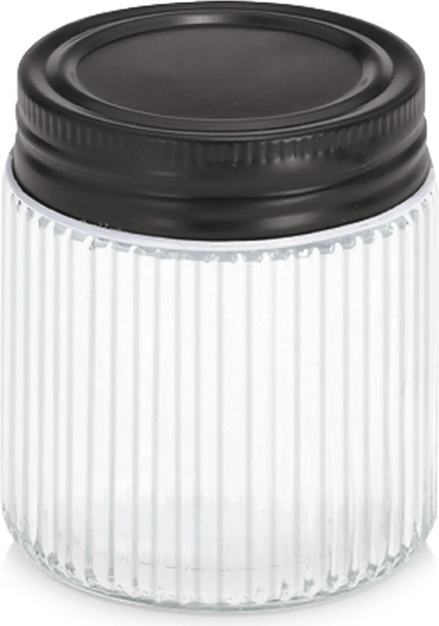 Zeller Vorratsglas mit Metalldeckel – 120 ml, transparent/schwarz