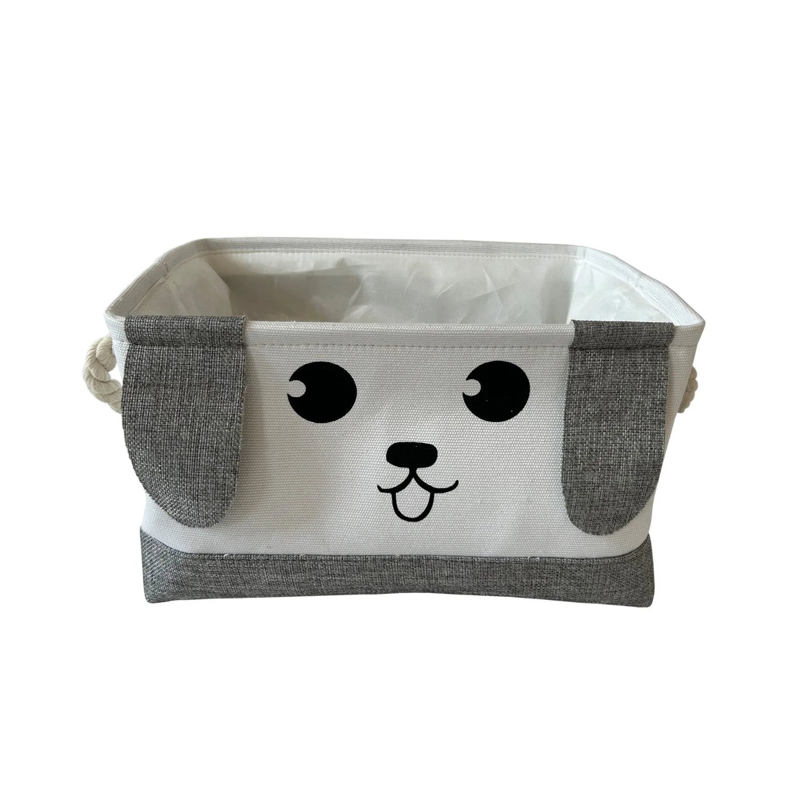 Aufbewahrungskorb Kinderzimmer „Hase“ – eckiger Ordnungshelfer in Canvas-Optik