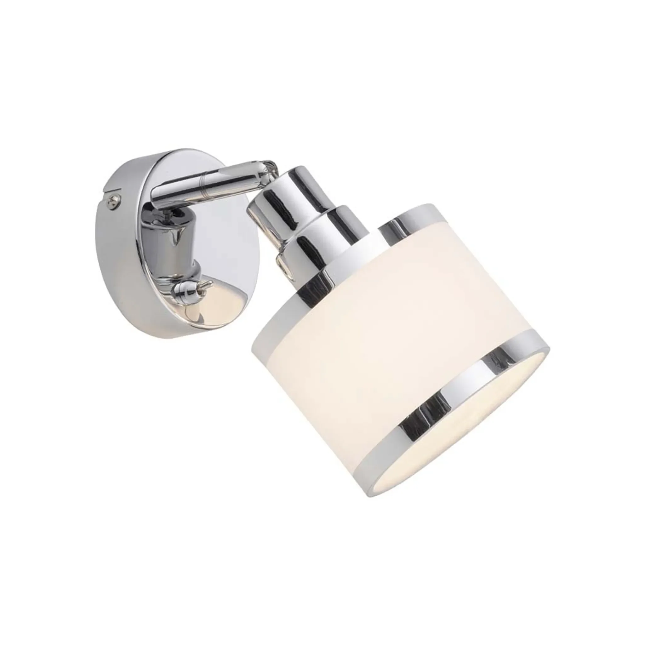 Wandleuchte ACCOR – Chrom, Stoffschirm, E14, 25 W, dreh- und schwenkbar