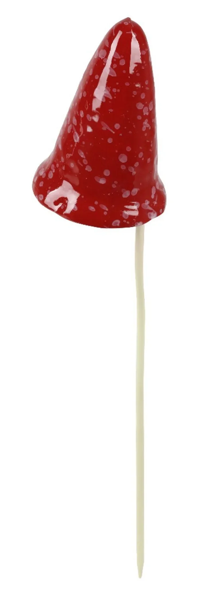 Gartenstecker Fliegenpilz aus Metall – rot, Ø 9 cm, H 50 cm