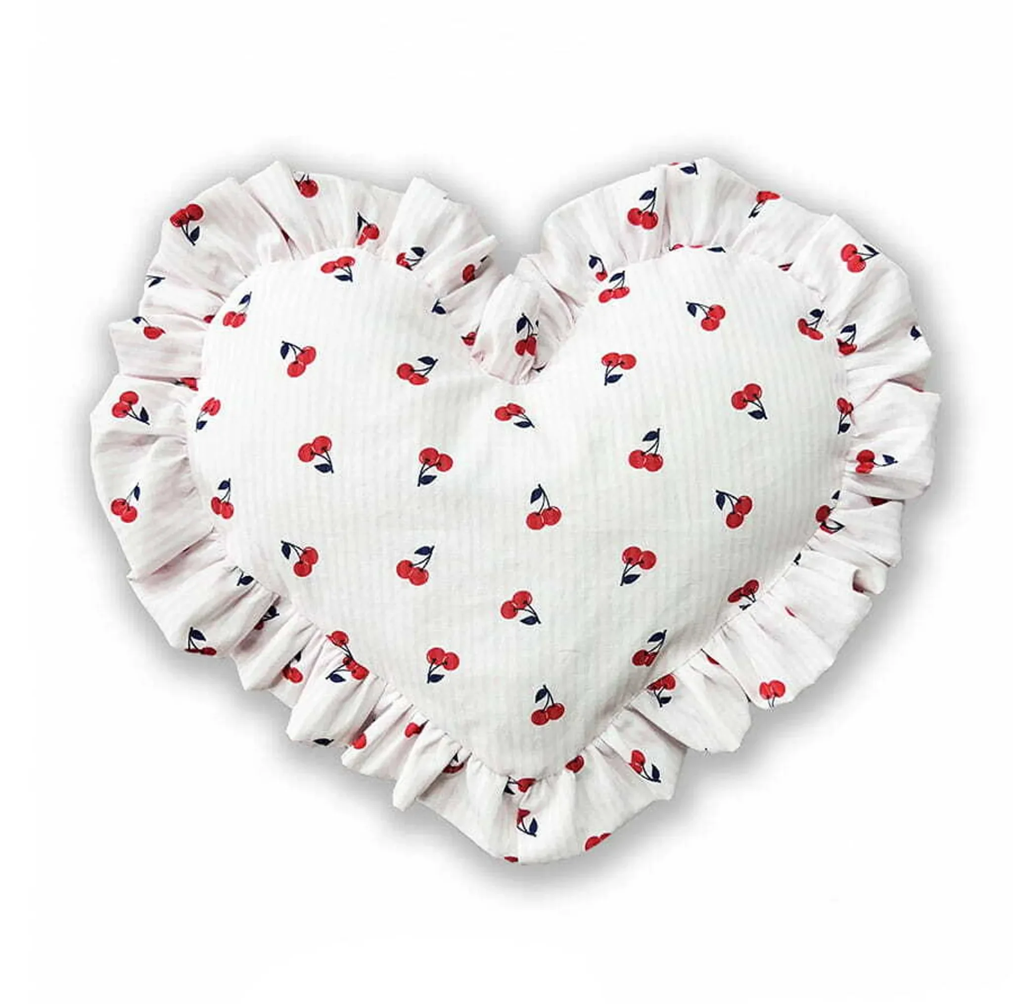 DOLCE SONNO Babykissen in Herzform – Sweet Cherry, 100 % Baumwolle