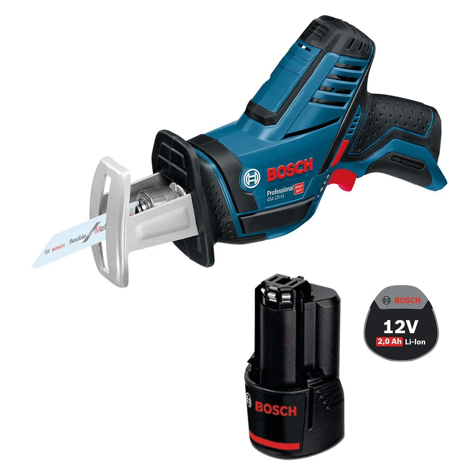 BOSCH GSA 12V-14 Akku Säbelsäge Reciprosäge Set 1x 2,0 Ah Akku
