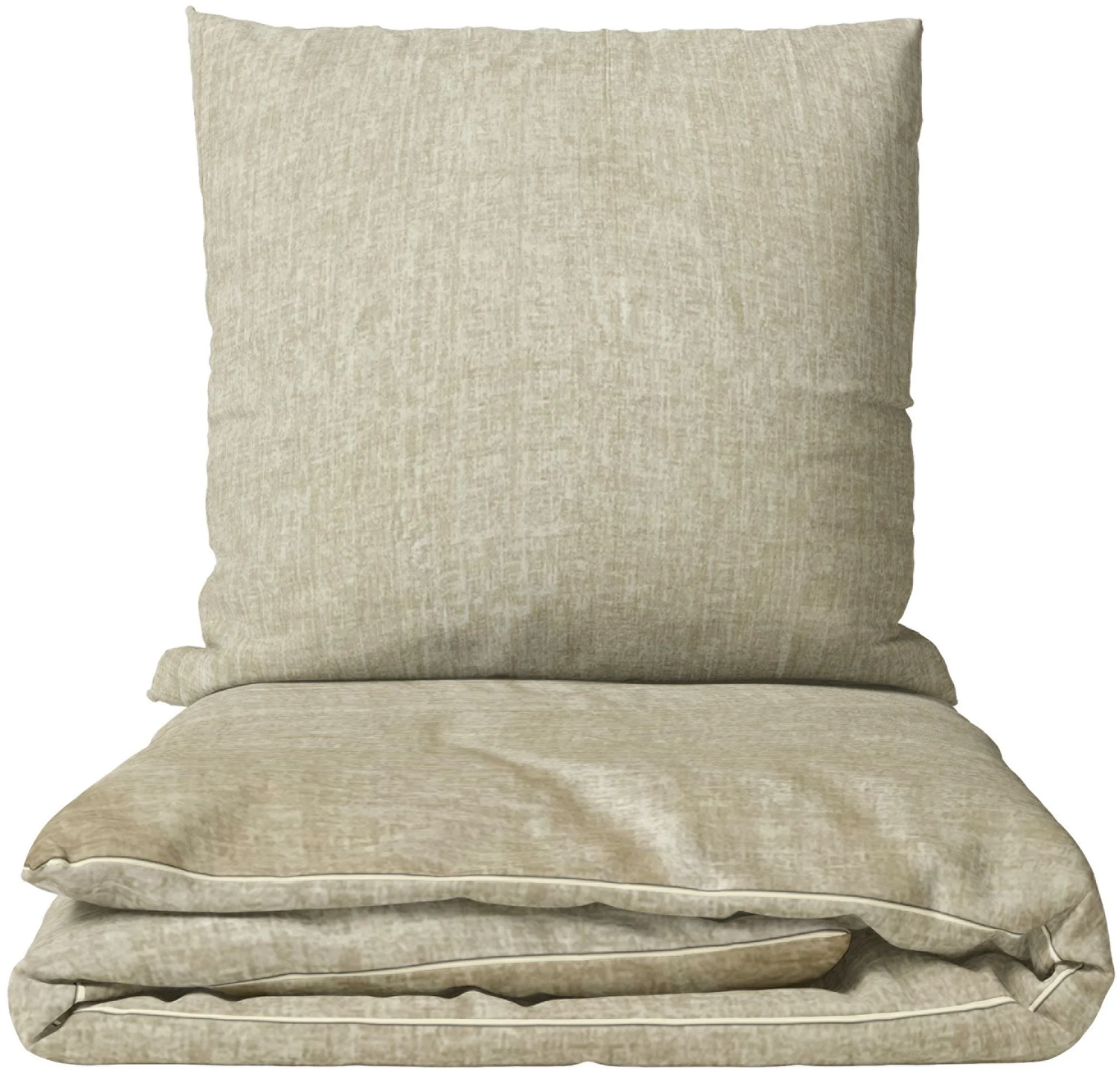 Allergiker Bettwäsche Microfaser meliert – 2-teilig mit Paspel, 135×200 oder 155×220 cm