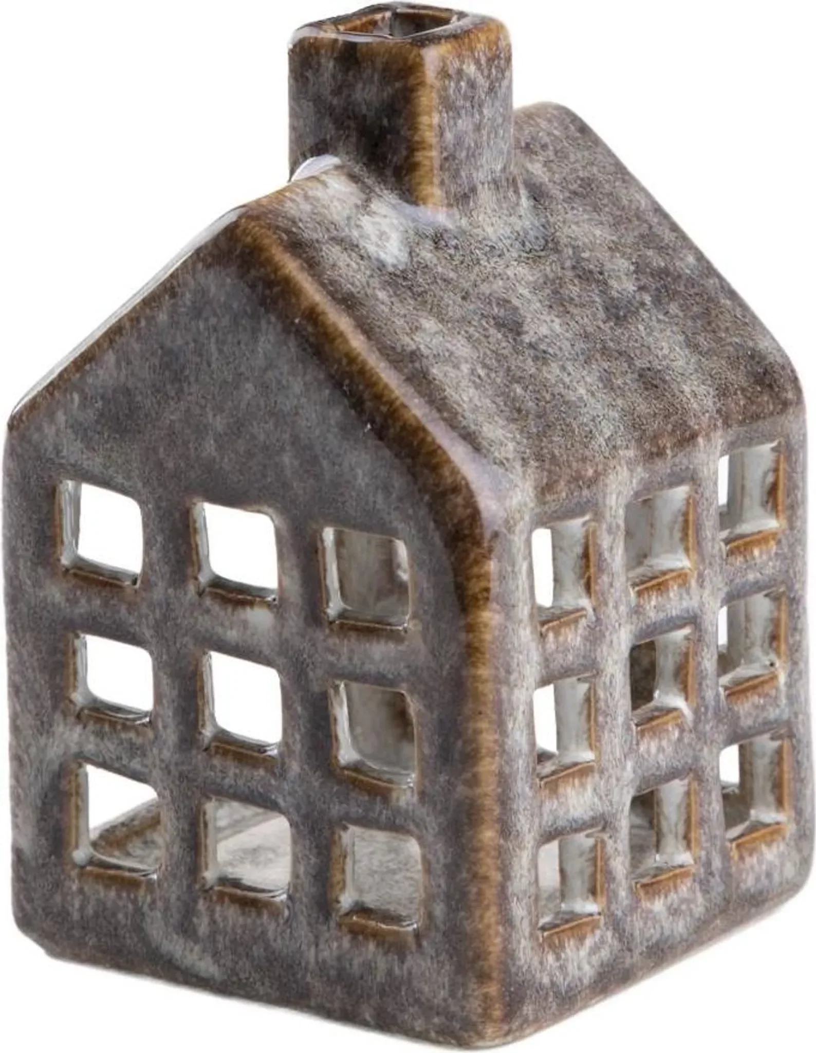 HOMLA ESMALTE Keramik-Hauslaterne – 6,5 × 6,5 × 10 cm, Bronze