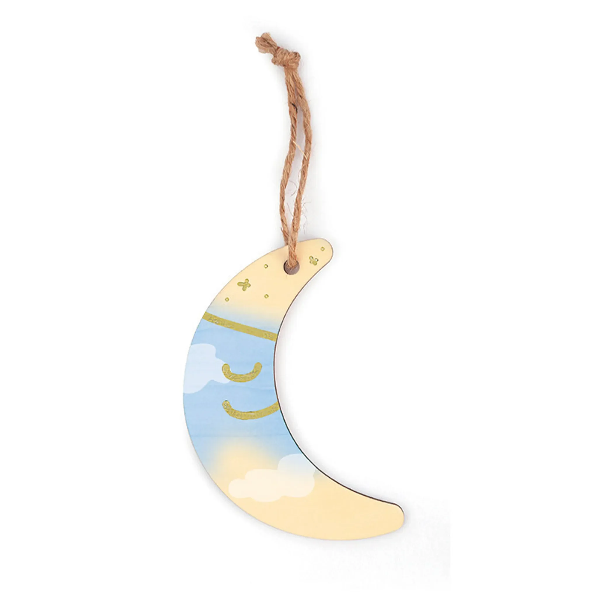 Hängeleuchte Mond aus Holz – Ø 12 cm – Kreatives Deko-Element zum Gestalten