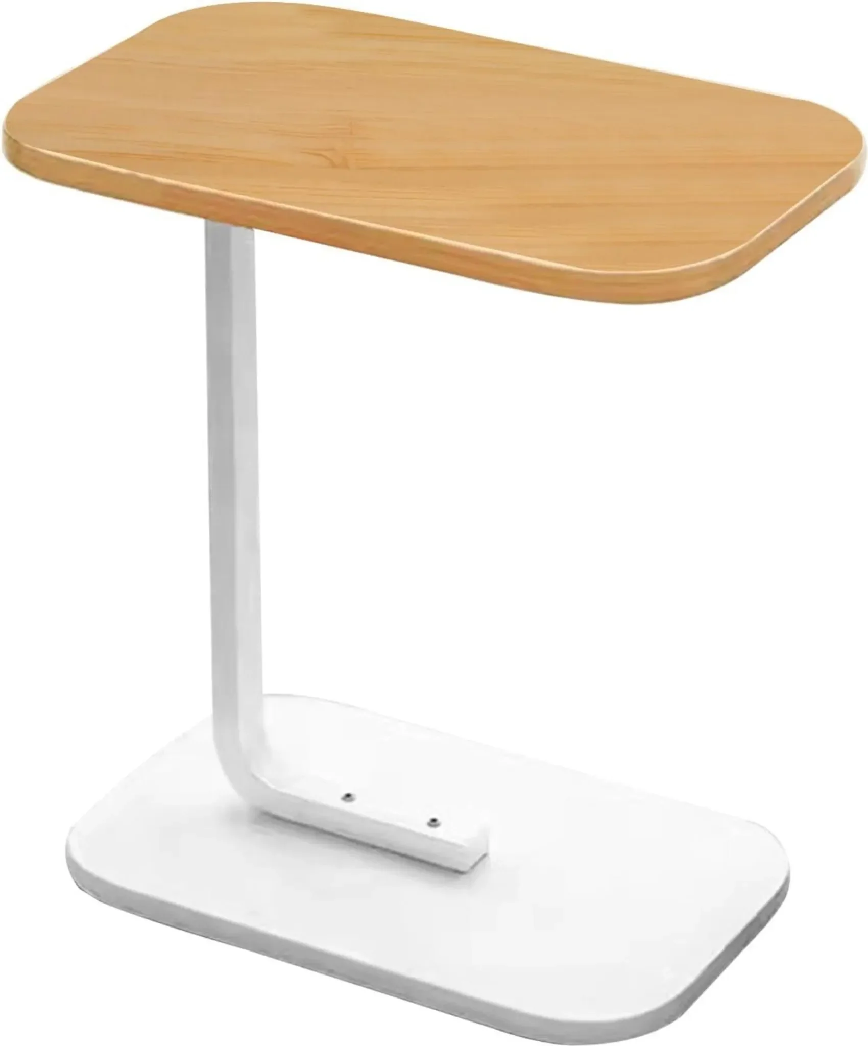 DESKICA Tragbarer Couchtisch – Weiß, 40×30×59 cm, 1,73 kg, Holzoptik