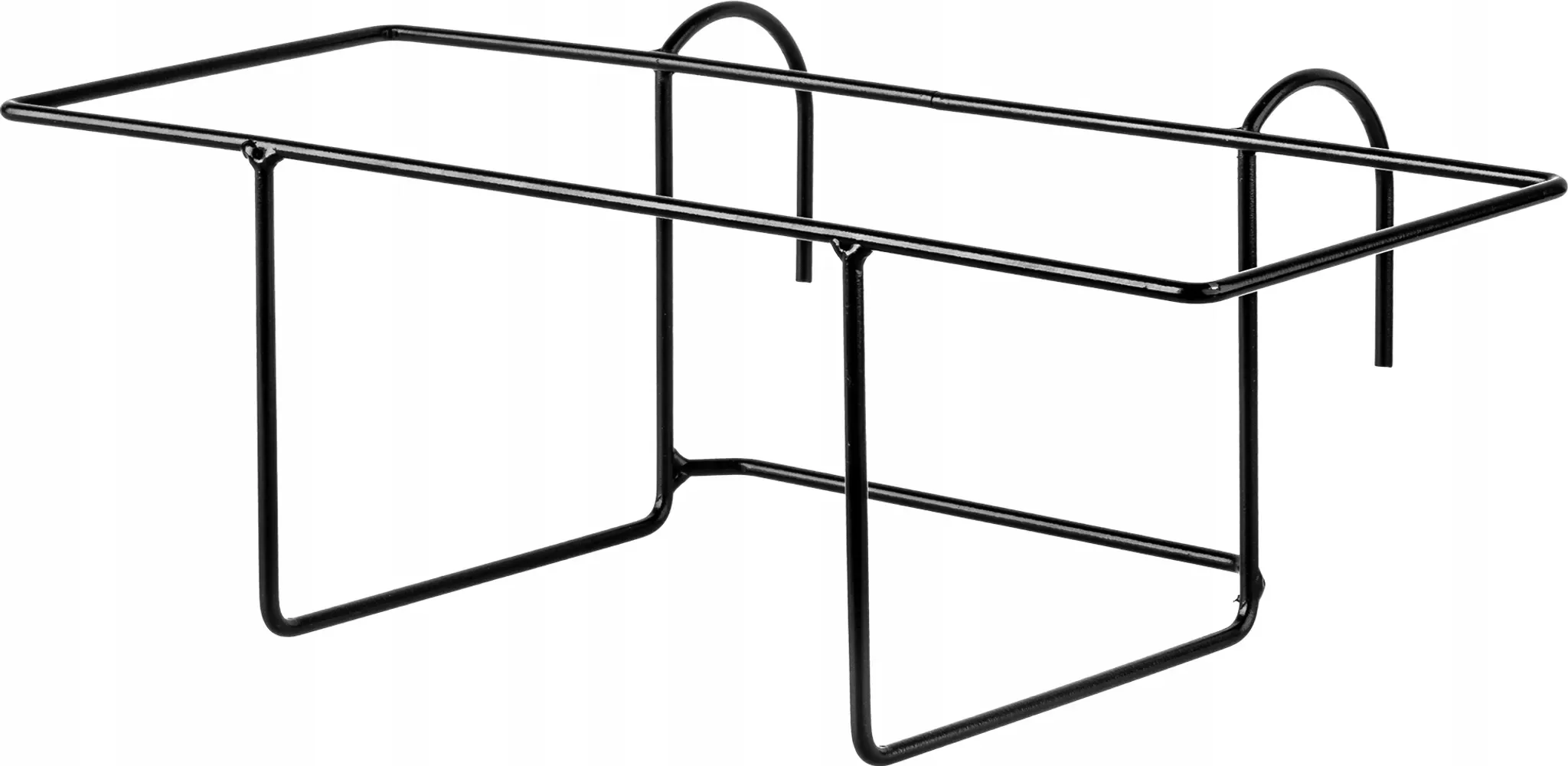 KADAX Blumentopfhalter – hängender Balkonhalter aus Stahl, schwarz, Modell S, gerade