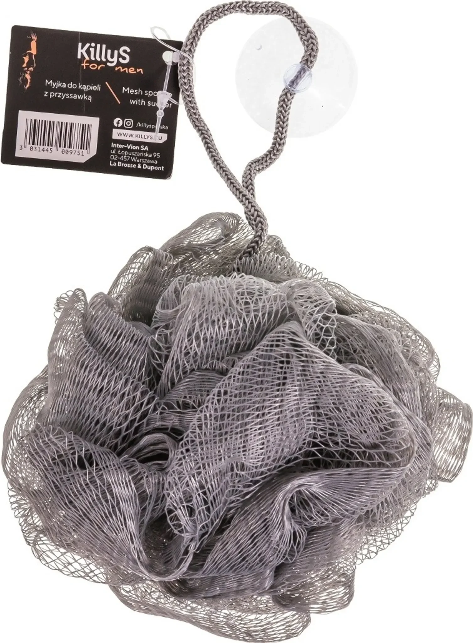 KillyS For Men Bath Sponge with Suction Cup – Badeschwamm für Herren mit Saugnapf