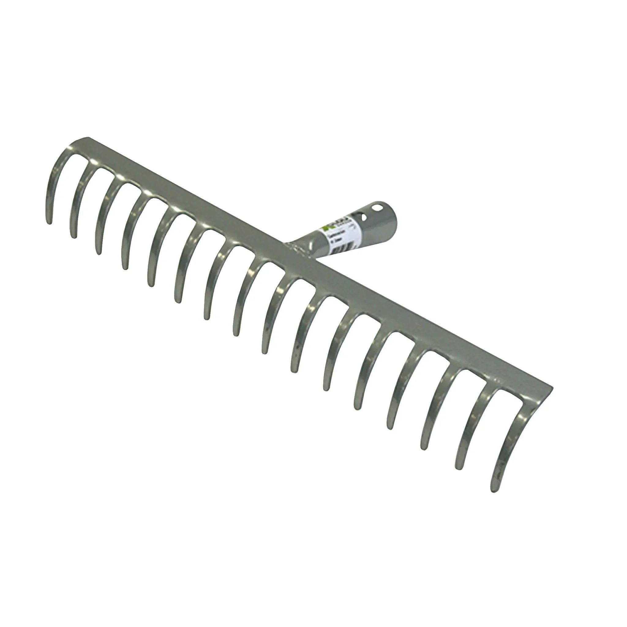 Gartenrechen mit 16 Zinken – Metall, kunststoffbeschichtet, silber, 39,5 cm